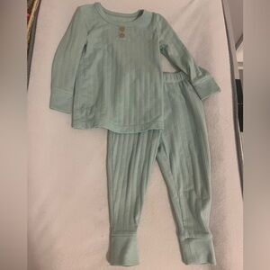 cloud island Mint Ribbed Long-Sleeve Pajama Set